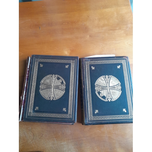 25 - Ports and Harbours in 2 volumes, leather bound edition circa 1844, one cover off