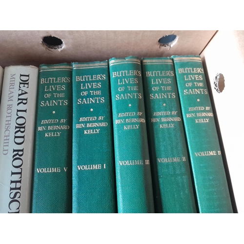 45 - Box of books , mainly history themed : Butlers Lives of the Saints