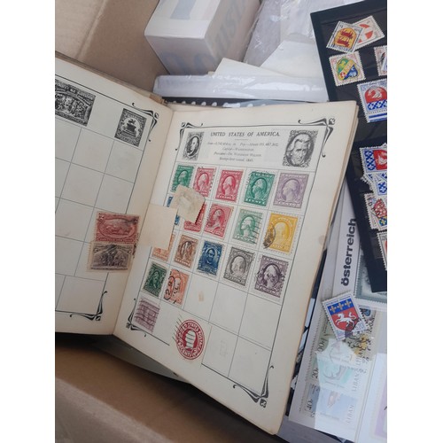 59 - Stamps : Large box of stamps, mint and used in albums