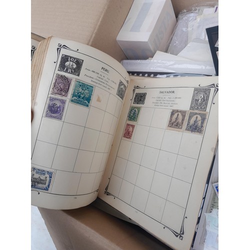 59 - Stamps : Large box of stamps, mint and used in albums