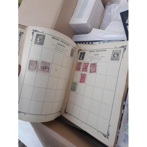 59 - Stamps : Large box of stamps, mint and used in albums