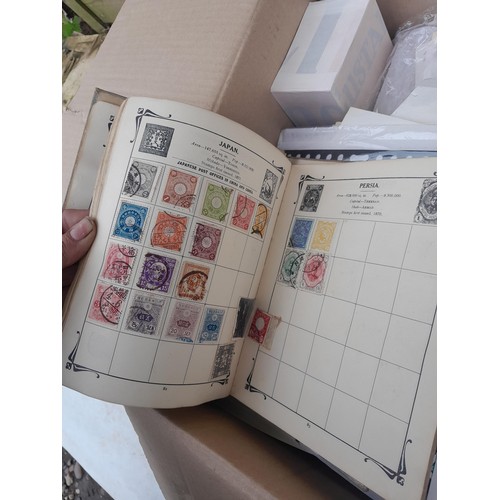 59 - Stamps : Large box of stamps, mint and used in albums