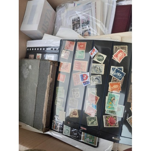 59 - Stamps : Large box of stamps, mint and used in albums