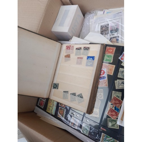 59 - Stamps : Large box of stamps, mint and used in albums