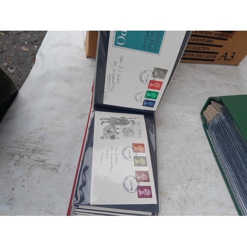 62 - Stamps : box containing 6 x binders of Stamp First Day Covers