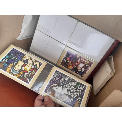 63 - Box of PHQ sets in 2 x Royal Mail postcard albums, a shoebox of and similar box, 2016 noticed as wel... 