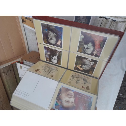 63 - Box of PHQ sets in 2 x Royal Mail postcard albums, a shoebox of and similar box, 2016 noticed as wel... 