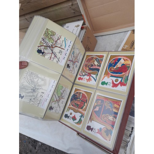 63 - Box of PHQ sets in 2 x Royal Mail postcard albums, a shoebox of and similar box, 2016 noticed as wel... 