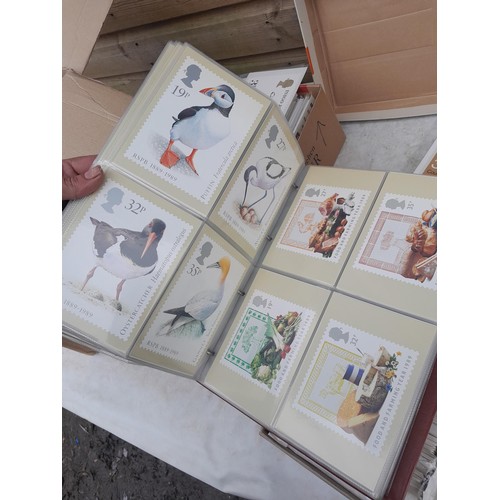 63 - Box of PHQ sets in 2 x Royal Mail postcard albums, a shoebox of and similar box, 2016 noticed as wel... 