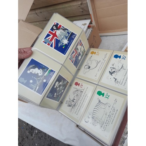 63 - Box of PHQ sets in 2 x Royal Mail postcard albums, a shoebox of and similar box, 2016 noticed as wel... 