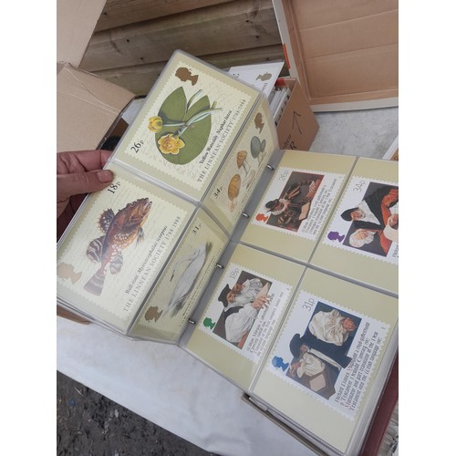 63 - Box of PHQ sets in 2 x Royal Mail postcard albums, a shoebox of and similar box, 2016 noticed as wel... 