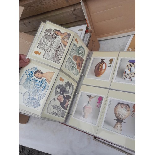 63 - Box of PHQ sets in 2 x Royal Mail postcard albums, a shoebox of and similar box, 2016 noticed as wel... 