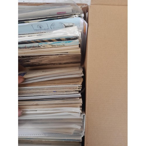 66 - Shoebox of mainly modern postcards plus a few covers