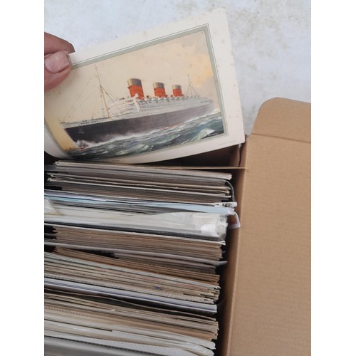 66 - Shoebox of mainly modern postcards plus a few covers