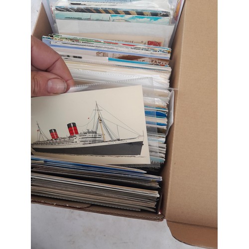 66 - Shoebox of mainly modern postcards plus a few covers