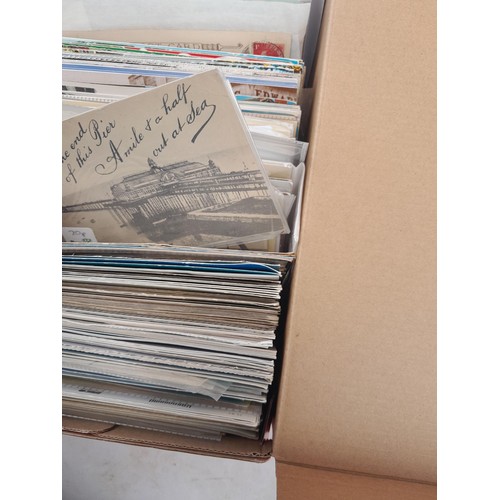 66 - Shoebox of mainly modern postcards plus a few covers