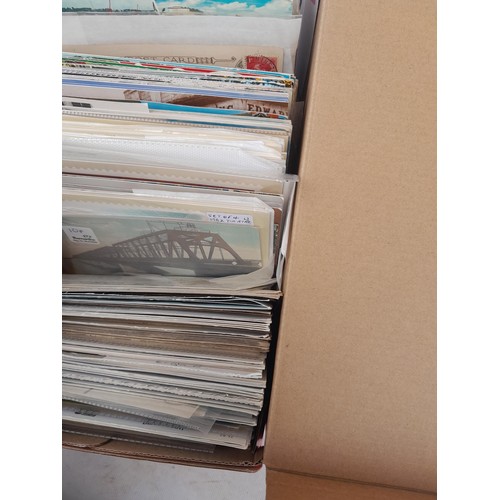 66 - Shoebox of mainly modern postcards plus a few covers