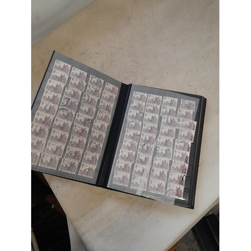 69 - Stamps : Large stock book containing duplicated accumulation of George VI used higher values, also h... 