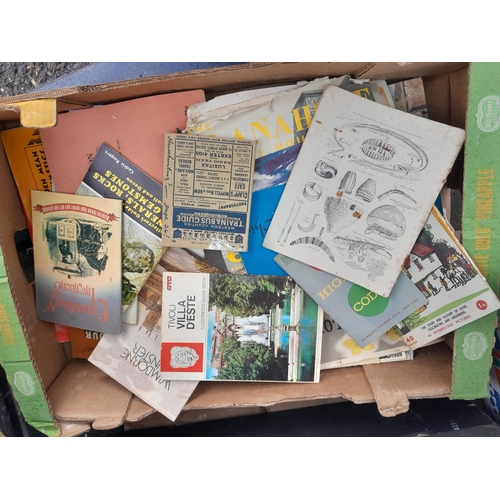 122 - Box of books and magazines, vintage tourist information items etc.