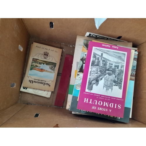 122 - Box of books and magazines, vintage tourist information items etc.