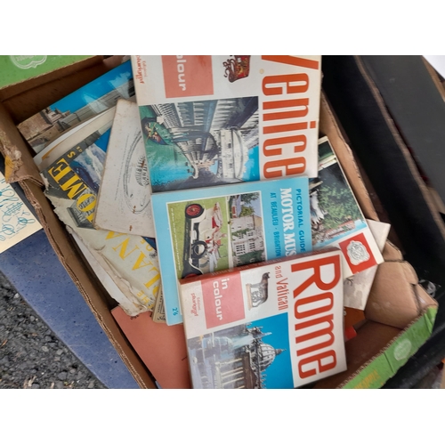 122 - Box of books and magazines, vintage tourist information items etc.