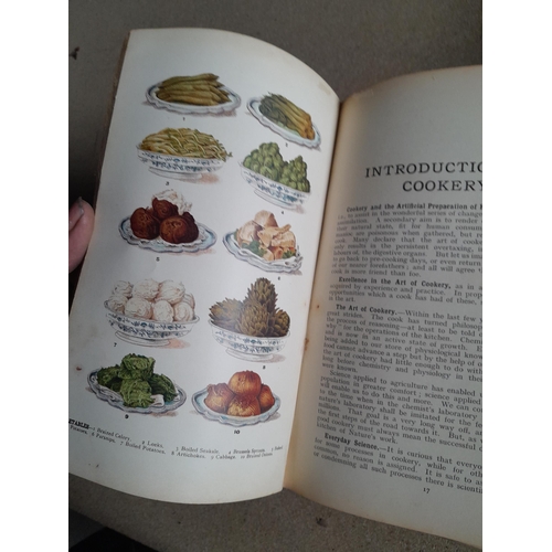 136 - 3 x books on cookery : 1896 Cassell's Dictionary of Cookery, 1907 Mrs Beeton's Everyday Cookery, & e... 