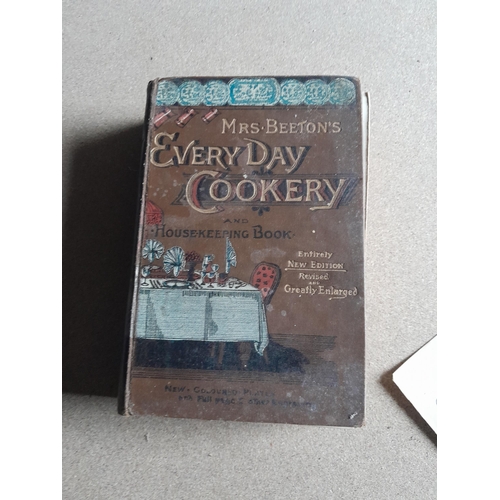 136 - 3 x books on cookery : 1896 Cassell's Dictionary of Cookery, 1907 Mrs Beeton's Everyday Cookery, & e... 