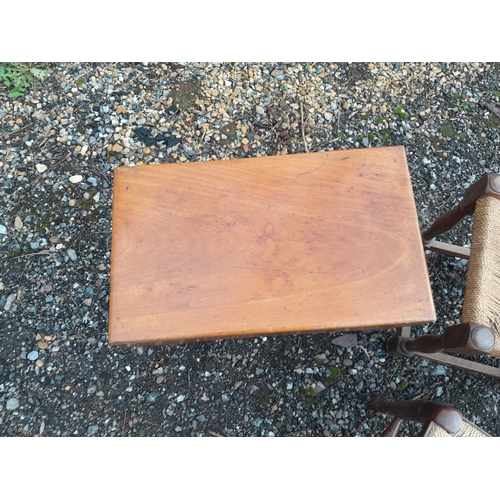 144 - Victorian mahogany bidet pottery liner missing & 3 x vintage stools