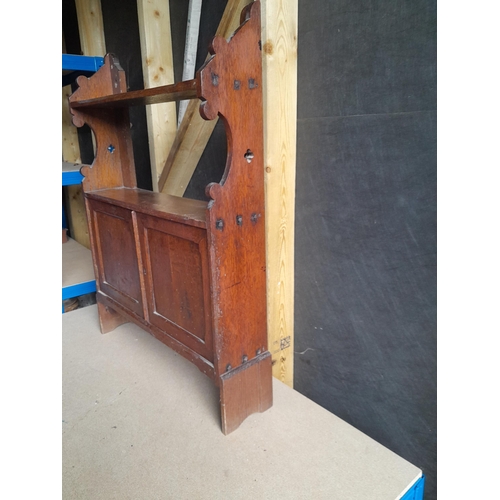 148 - Early 20th century carved oak hanging or freestanding cabinet