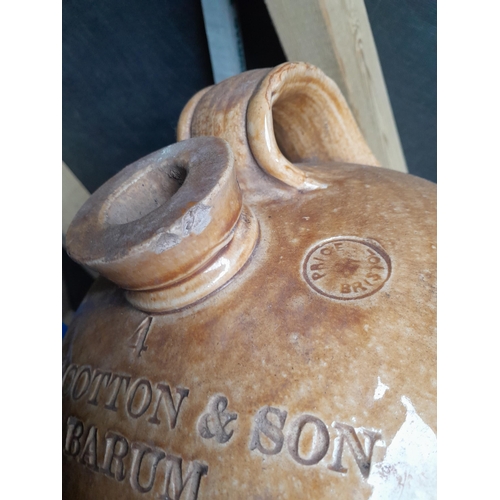 149 - Large size 4 gallon stoneware flagon J K Cotton & Son of Barum