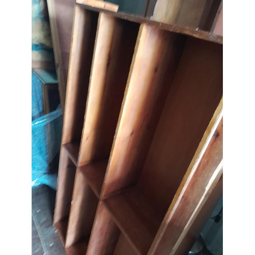 164 - Various open bookshelves, some wooden some melamine