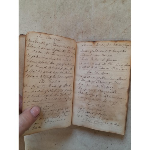 225 - Single volume : Very rare handwritten medical recipe book , 63 pages of cures, concoctions, tincture... 