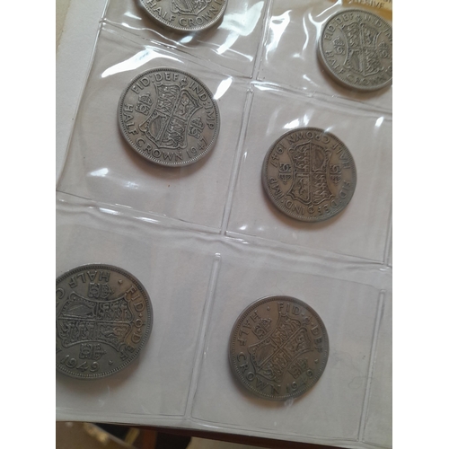 259 - Coins : mixed era Two Shillings, some pre 1947 & Half Crowns post 1947 base metal Crowns & pleasing ... 