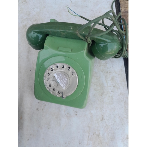 264 - Vintage telephones : 1 x white ivory bakelite, cracked ear piece 332, 1 x black & one other all very... 