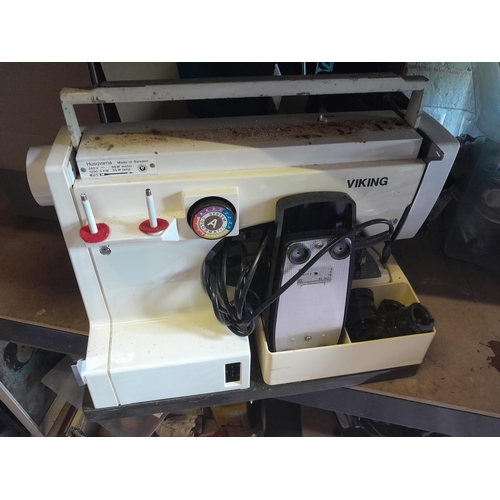 294 - Viking Husqvarna sewing machine in plastic case