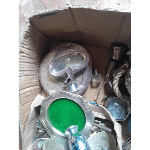 297 - Box of silver plated cutlery etc.