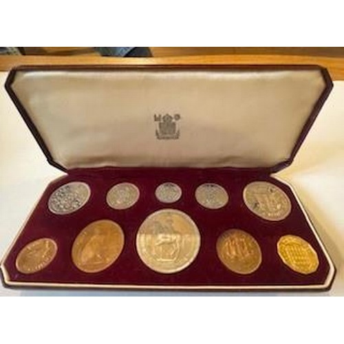 414 - QEII 1953 Coronation Proof coin set in maroon case of issue offered mint