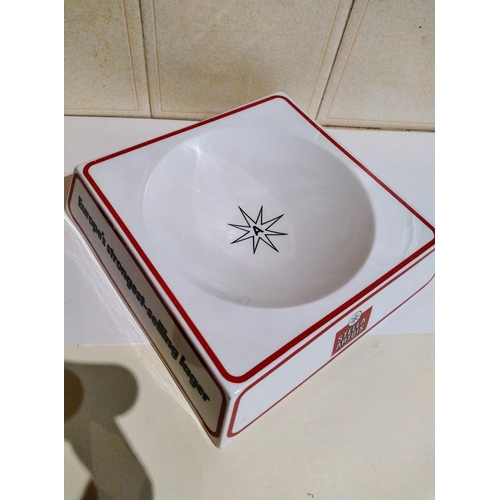 438 - Tobacciana & Breweriana interest : Vintage 1970s Stella Artois ashtray by Royal Cauldon 20 cms x 20 ... 