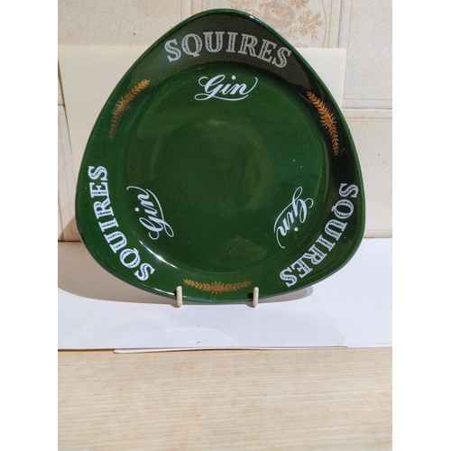 440 - Tobacciana & Breweriana interest : Squires Gin advertising snack dish 14 cms