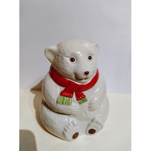 502 - Wade ceramics money box : Peter the Polar Bear 1989 for Thornton Confectioners, complete with box of... 