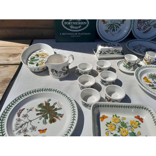 10 - Assorted pieces of Portmeirion Botanicals pottery : Plates , ramekins, place mats etc.