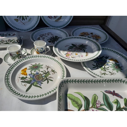 10 - Assorted pieces of Portmeirion Botanicals pottery : Plates , ramekins, place mats etc.