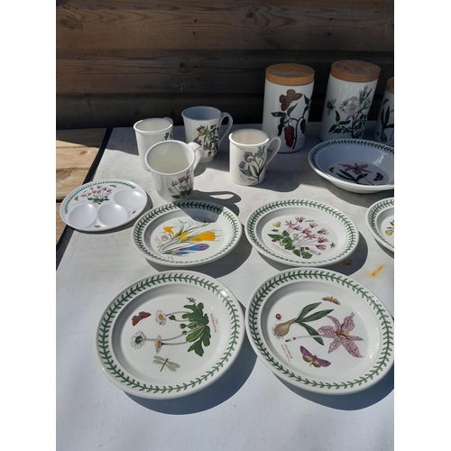 12 - Assorted pieces of Portmeirion Botanicals pottery : Storage jars, plates etc.