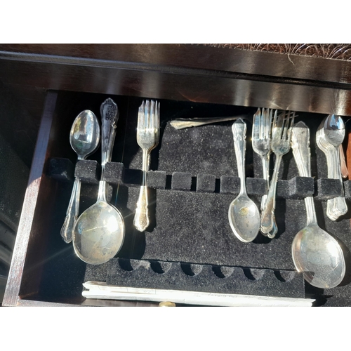 15 - Partially filled canteen of silver plated cutlery