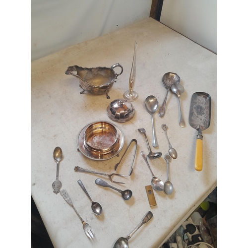 24 - Silver plated ware and solid silver teaspoon