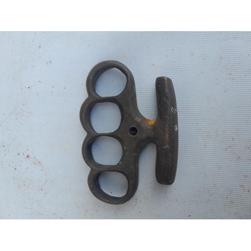 36 - Set of probably military brass knuckles stamped 1887