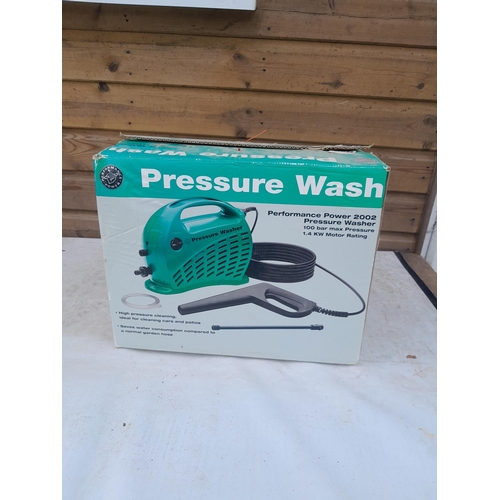 38 - Pressure washer boxed barely used and Tilley lamp