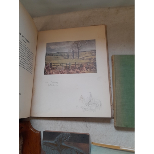 46 - Hunting interest : Single volume Lionel Edwards My Hunting Sketchbook in d/j, stags hood Quantock St... 