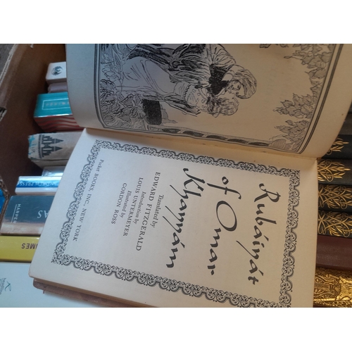 53 - 2 x boxes of books : some 19th century included, Observers, Rubaiyat Omar  Khayyam & key date newspa... 