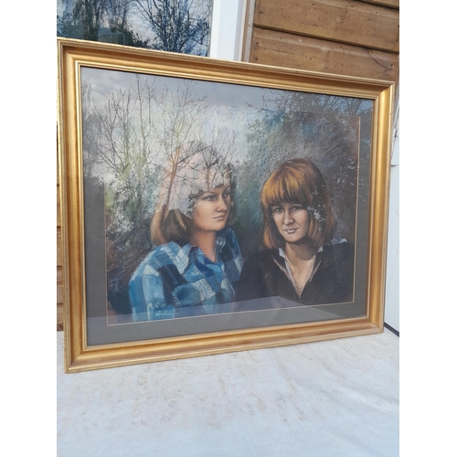 49 - 20th century Family Portrait by Hooker dated 1978, framed and glazed 54 cms 72 cms